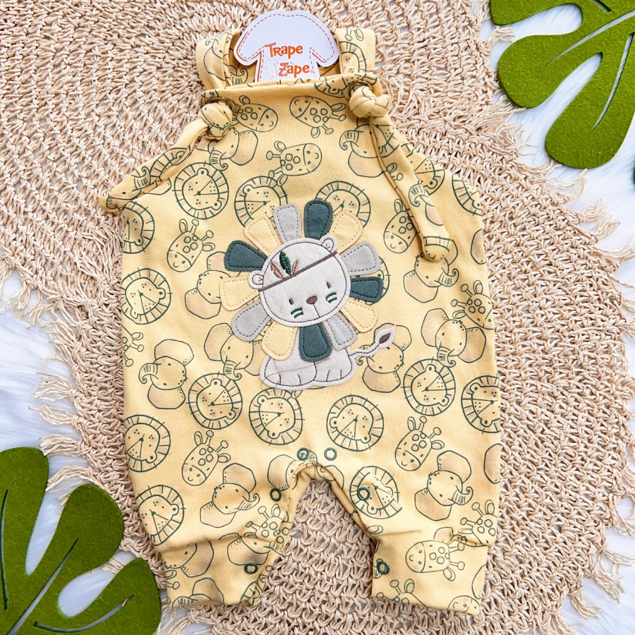  Jardineira Nózinho - Leão Índio Juba Colorida - Amarelo e Verde